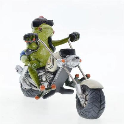 Home Decoration Frog Statue Couples Riding Motorcycles,Home Decor Sculptures and Figurines,Home Decorative Figures