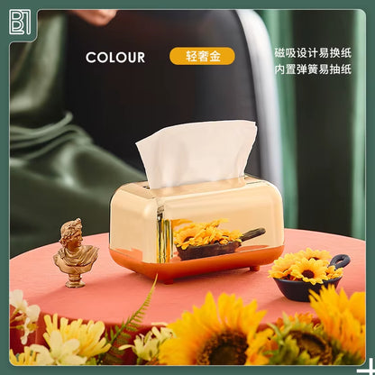 Nordic Home Decor Light Luxury Electroplating Tissue Box Home Decor Modern Abs Crafts Living Room Office Home Decorative Items