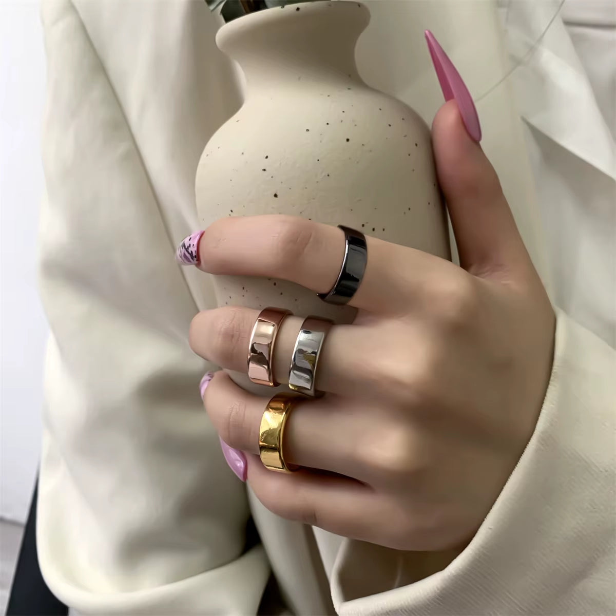 Personality Fashion Open Magnetic Health Rings for Women Men Magnetic Therapy Lose Weight Rings Keep Slim Health Care Jewelry