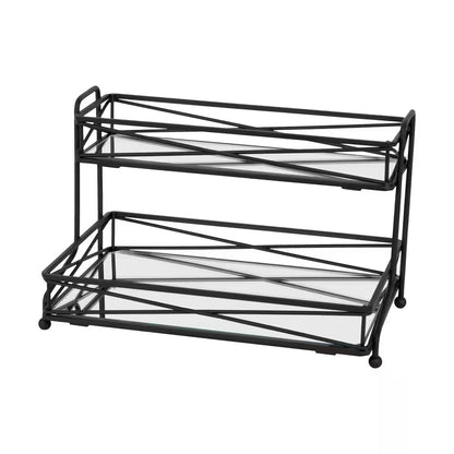 2 Tier Vanity Tower in Matte Black