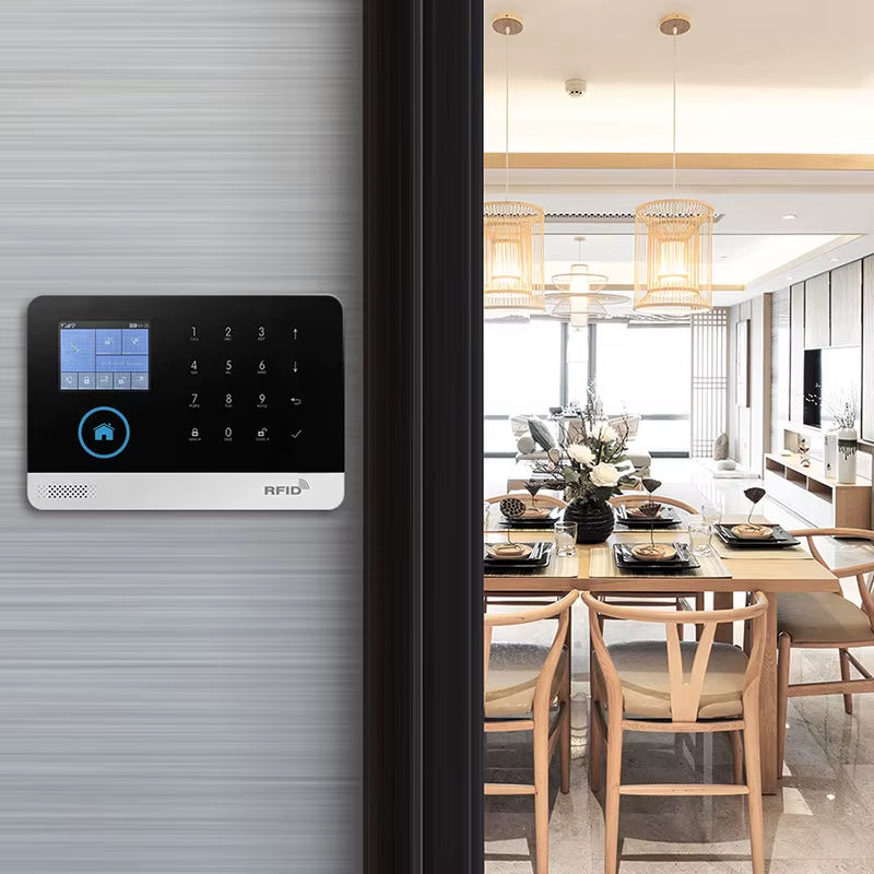 Wireless Home Alarm System Tuya Smart Home WIFI 2G GSM Security Alarms for Home with Motion Sensor with Alexa & Google Home