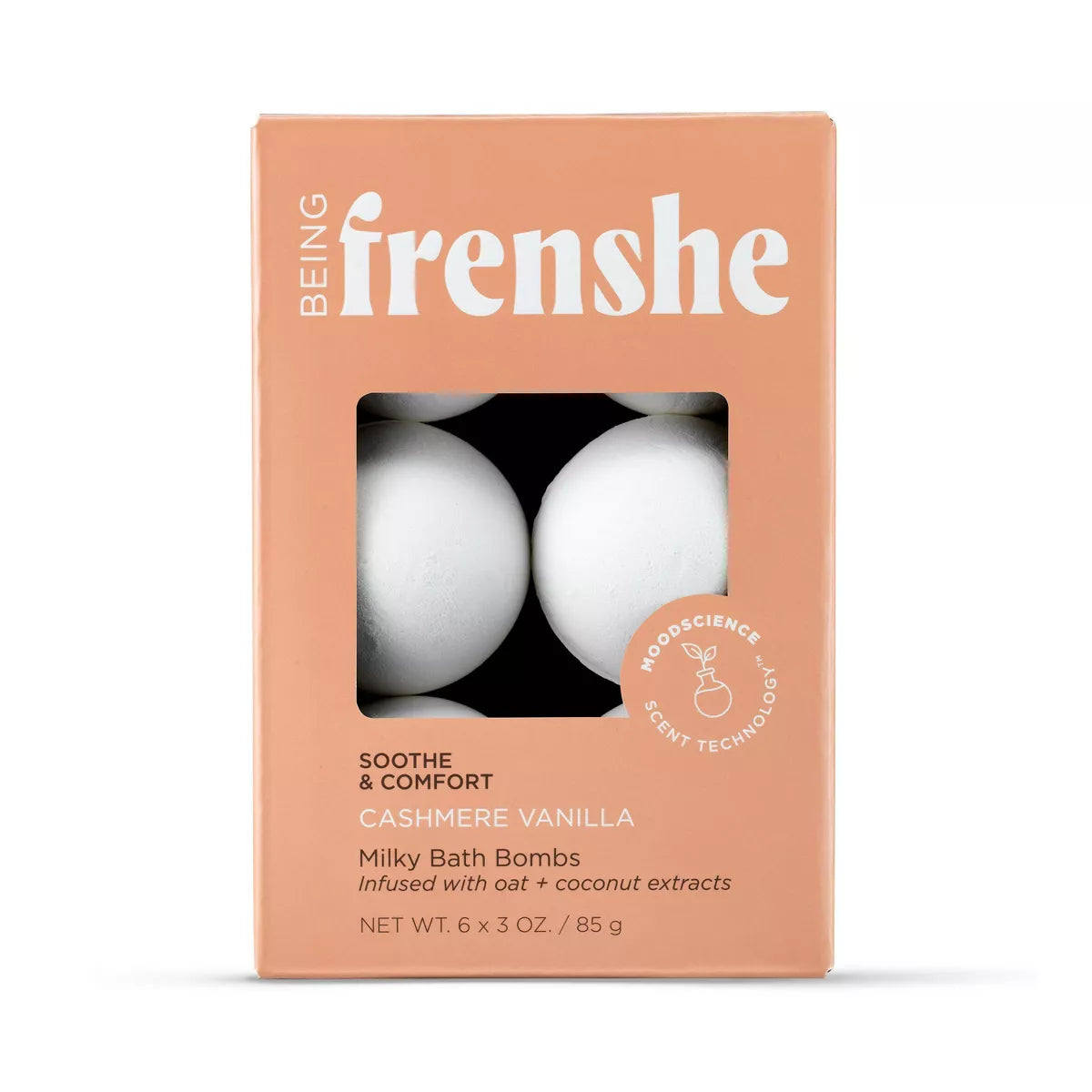 Being Frenshe Milky Moisturizing Fresh Scented Bath Bomb Set with Essential Oils - Cashmere Vanilla - 6Ct/3Oz