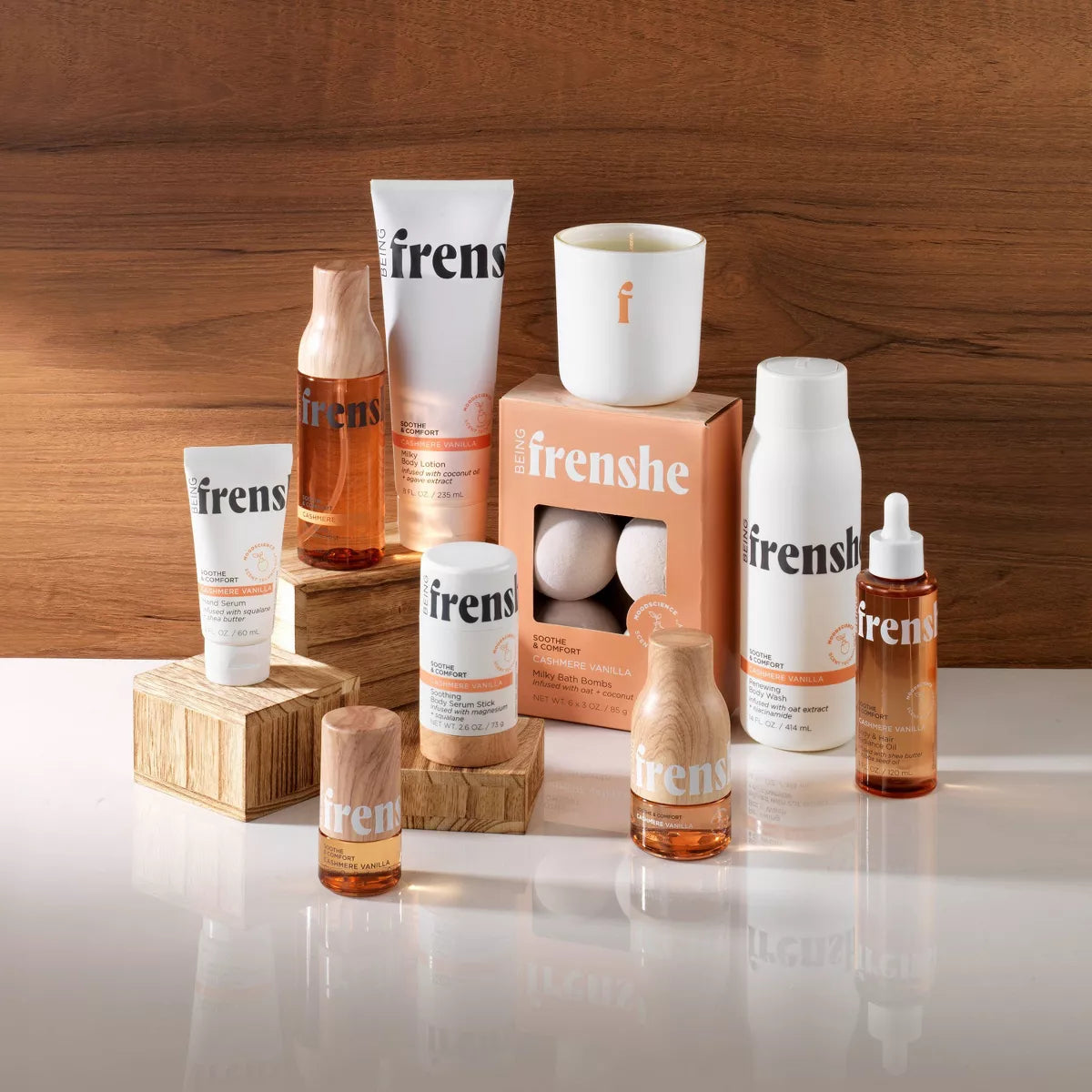Being Frenshe Milky Moisturizing Fresh Scented Bath Bomb Set with Essential Oils - Cashmere Vanilla - 6Ct/3Oz
