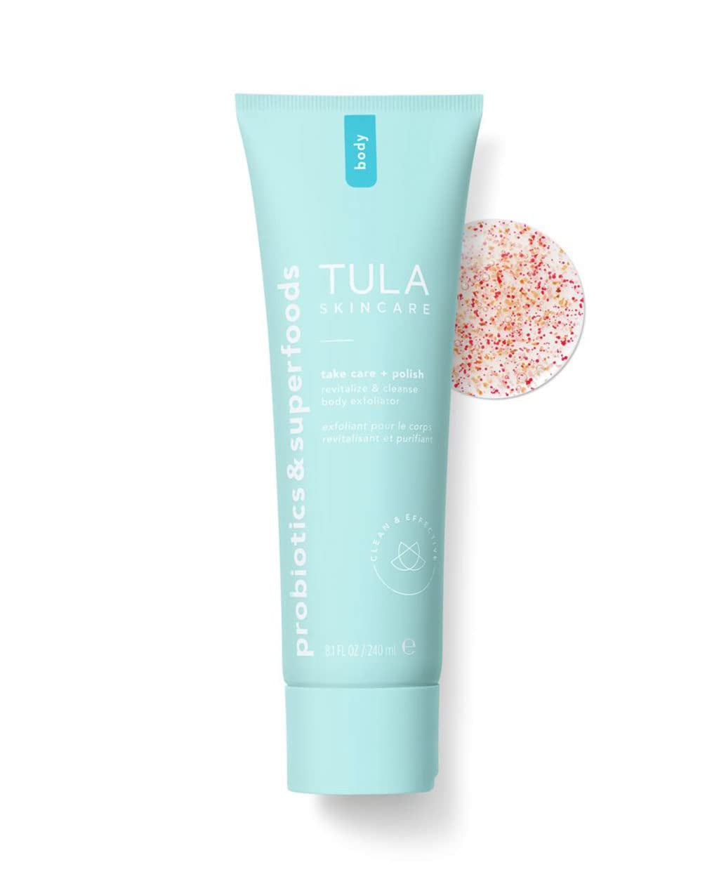 Skin Care Take Care + Polish - Revitalize & Cleanse Body Exfoliator, 2-In-1, Buffs Away Dull Skin & Improves Skin Texture, Contains Ahas, Lemon, and Hibiscus, 8.1 Fl Oz.