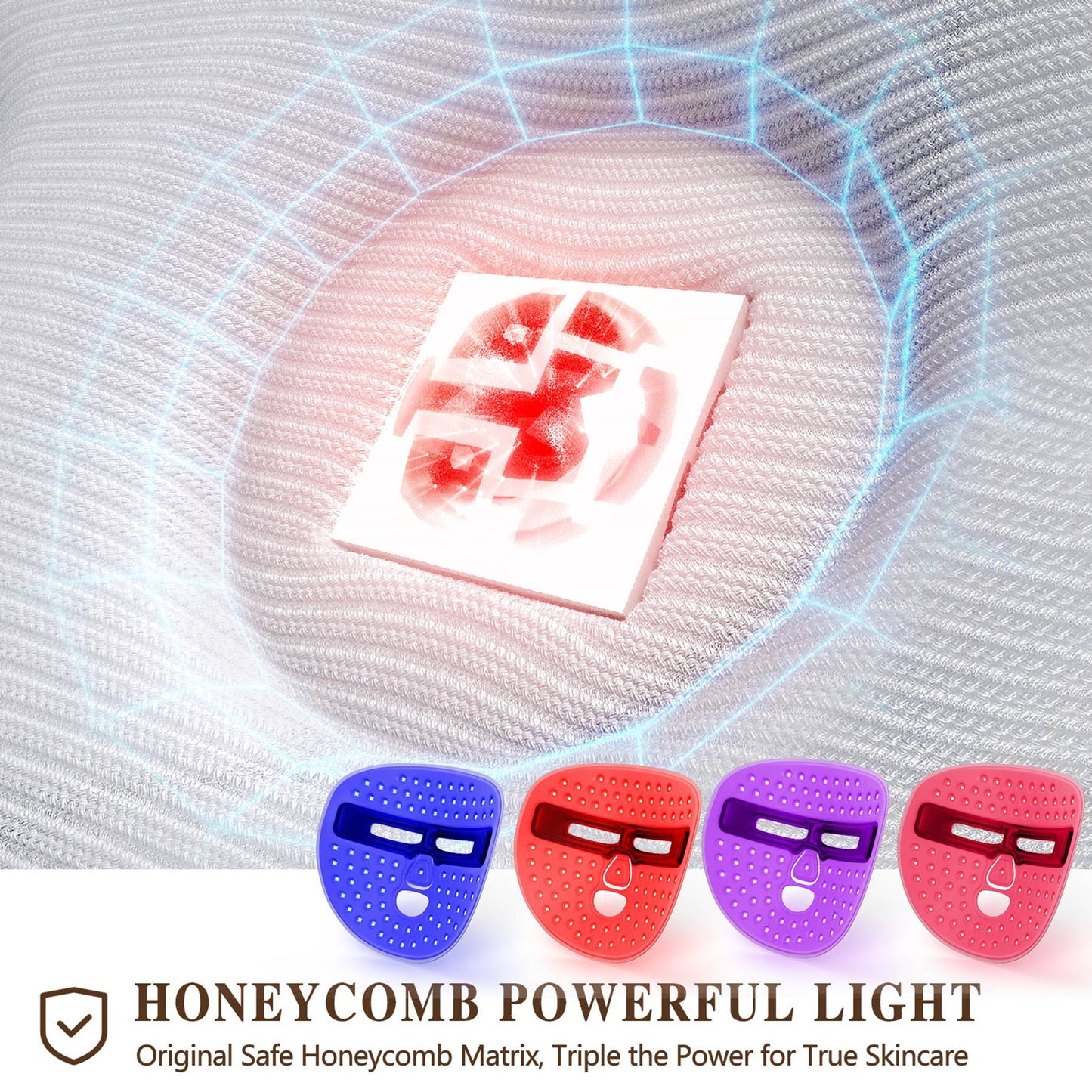 LED Face Mask Facial Care Tool, Red Light Therapy Mask for Face for Home Travel