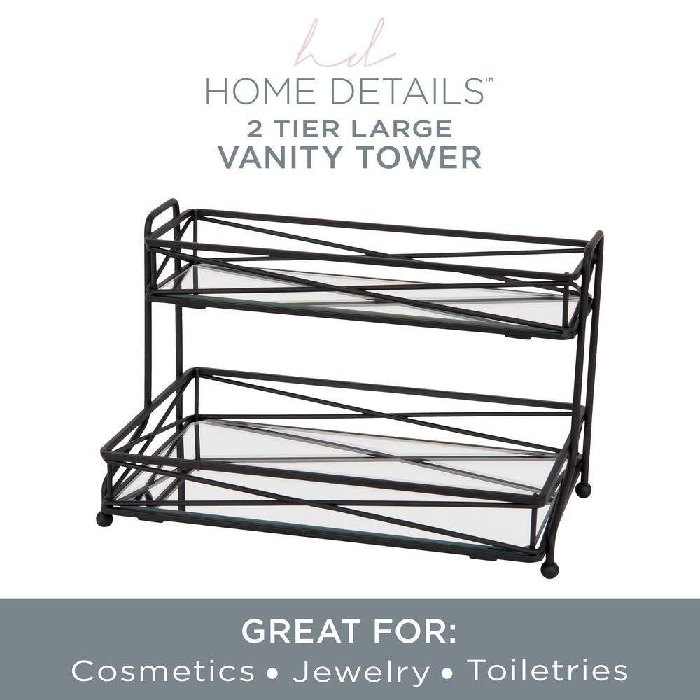 2 Tier Vanity Tower in Matte Black