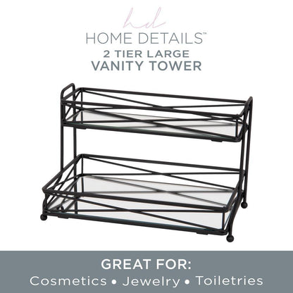 2 Tier Vanity Tower in Matte Black