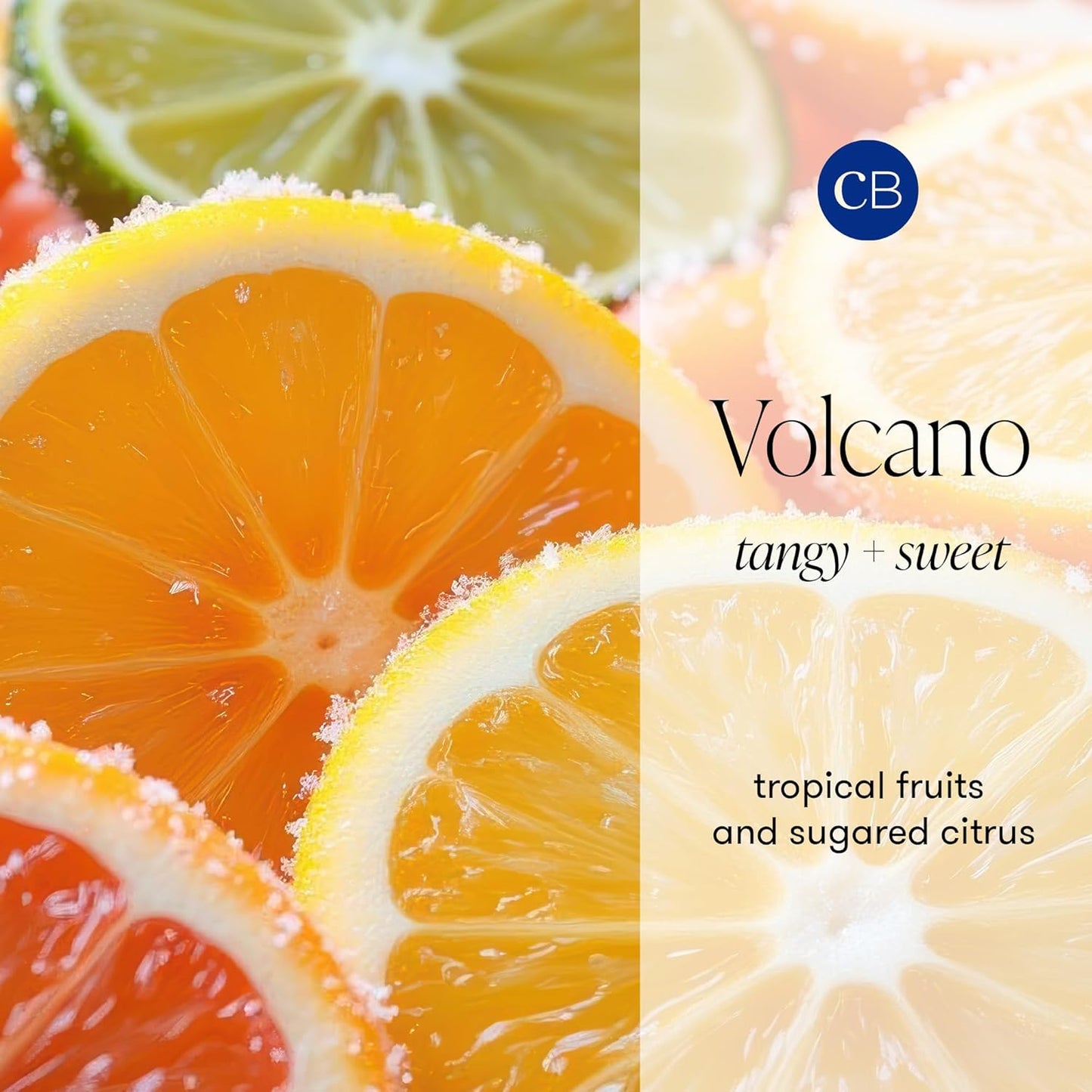 Volcano Scented Candles - Luxury Glass Jar Candles for Home Scented with Tropical Fruit & Sugared Citrus - Soy Wax Blend -  Volcano - Black Color (8 Oz)