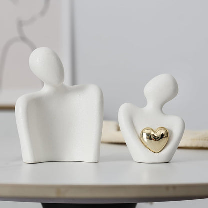 Hugging Couple Ceramic Statue Romantic Home Decor Gift