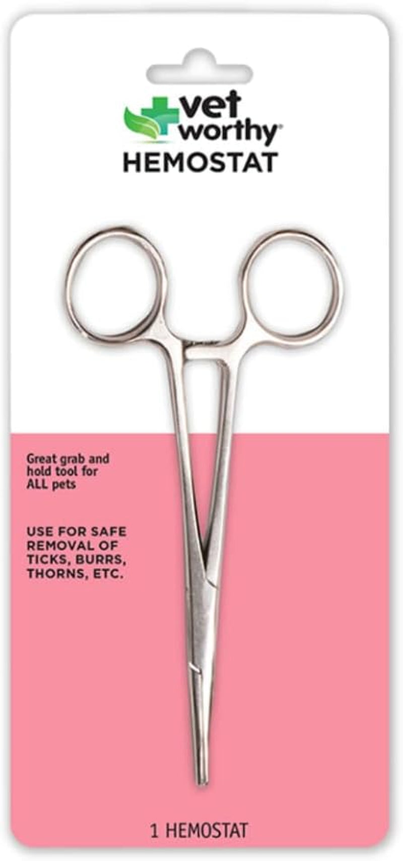 Pet Hemostat - Stainless Steel Straight Hemostat to Remove Excess Hair, Burrs, Thorns - Professional Pet Grooming Tool for Cats and Dogs