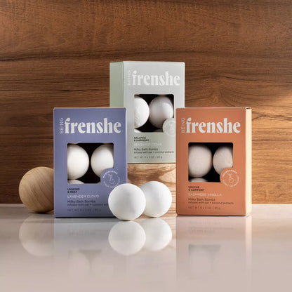 Being Frenshe Milky Moisturizing Fresh Scented Bath Bomb Set with Essential Oils - Cashmere Vanilla - 6Ct/3Oz