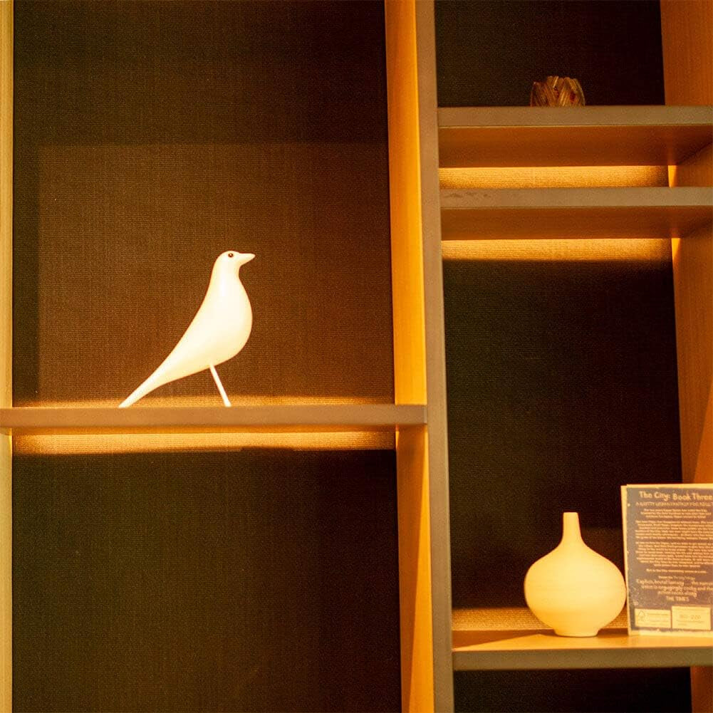 Mid-Century House Bird Home Decor - Room Decor Adornment for Hotel Restaurant Cafe Office Desk Dove Ornament, Arts Pigeon Gifts (White)